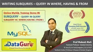 SUBQUERY IN MYSQL | CORRELATED SUBQUERY | ANY ALL EXISTS IN MYSQL | Demo #6 | MYSQL TRAINING