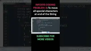 Infosys Coding Problem: Move all special characters to end in Java