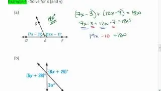 Geometry 1.5 (3 of 4) Special Pairs of Angles, Examples 3 and 4