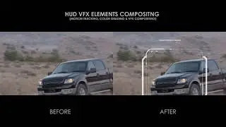 HUD MoGraph Elements Compositing - (VFX Breakdown - Before/After) - Adobe After Effects & Mocha Pro