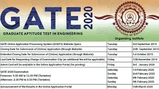 GATE 2020 official notification|Important dates|Eligibility|Exam dates