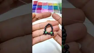 خاتم القط بالخرز 🐈‍⬛  beaded black cat ring🐈‍⬛