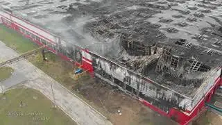 Последствия крупного пожара в Тольятти на заводе дверей Ferroni / Самарская область / Russia