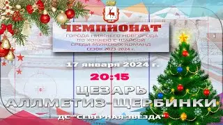 "Цезарь" - "Аллметиз-Щербинки" 17.01.2024 20:15 ДС "Северная Звезда"  ул. Львовская, 2Б
