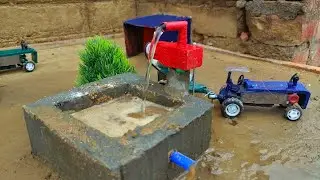 How to make water pump tractor science project | Clay house - with Cow shed  @Shaitani Ideas