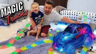Игрушка трек, светящаяся дорога Magic Tracks Mega Set 446 деталей + 2 машинки