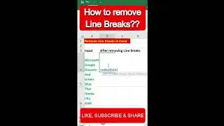 Remove Line Breaks in excel | Excel Fans Only | How to remove Line Breaks in excel