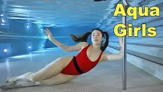 Beautiful Girl Underwater Red Swimsuit