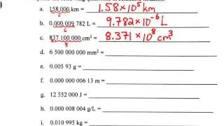 Scientific Notation Practice - Part 1
