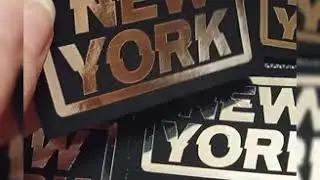 Нашивки нубук "New York" - серебро зеркало