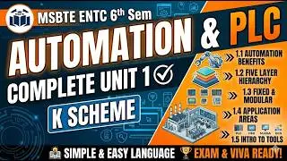 MSBTE ENTC 6th Sem | Automation & PLC | K Scheme | Unit 1 Complete Explanation