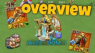 Lords Mobile - 6 EMPEROR PIECE DOM account overview. CRAZY stats