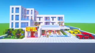 Minecraft Tutorial: How To Make A Modern Hotel With a Roof Pool 