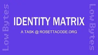 Identity Matrix  -  Commodore BASIC  -  Rosettacode.org