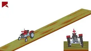 Tractor's movement simulation using Rocky DEM coupled with Ansys Motion