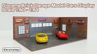Scale 1:60 - 1:64 Brick Garage Parts and Service Diorama Kit Model Cars Display