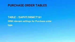 SAP Purchase Order (PO) Tables list
