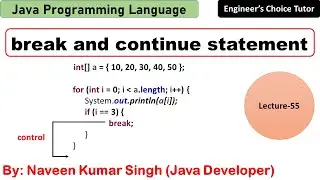 break and continue statement in Java | Java Programming Language | Java