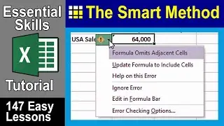 2-4: Select a range of cells and understand Smart Tags
