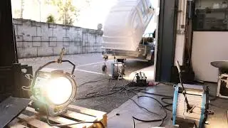 Coolergy tests its mobile hydrogen power generator on powerful lighting equipment for filming