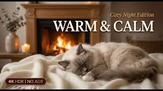 24 Hours of Relaxing Cat Music 🌿 Soft Piano, Fireplace & Soothing Sleep Sounds