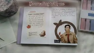Jungkook Journaling ASMR + rain || brown theme || journaling with me