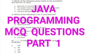 JAVA Programming MCQ Questions Part1