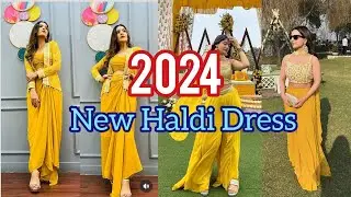 Indo western style haldi dress/ new dresses for girls / haldi ceremony outfit idea for 2024