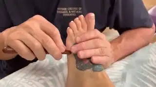 Bizarre little toe. Raynor foot massage on tight side of foot. Part 4 of Brandon working on Brooke.