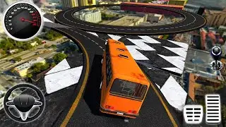 Impossible Maga Ramp Bus Stunts Driving - Crazy Roads Coach Bus Driver: Android Gameplay #9