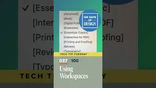 How to Create A Workspace in Adobe InDesign | Day 37 of 100 Days of Design  #shorts
