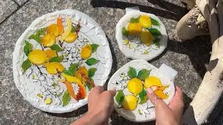 Блюдо с прорисовками из эпоксидной смолы / resin art , coasters