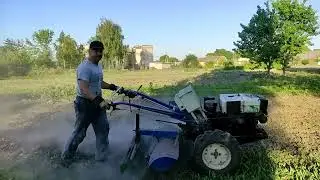 Обработка мотоблоком сухой и заросшей земли