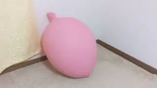 Pink big balloon deflation