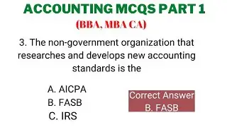 Accounting MCQs part 1 | BBA MBA CA | Test Your Understanding