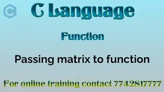 Passing 2d-array to function in c language