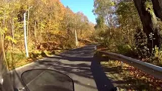Autumn in Vilnius with motorcycle