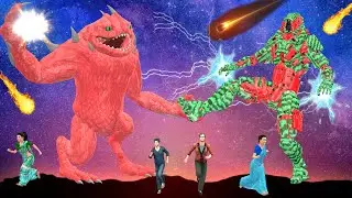 जादुई विशाल तरबूज जेसीबी रोबोट Magical Giant Watermelon JCB Robot Hindi Kahaniya हिंदी कहानियां