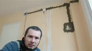 Замазване на кабелни канали с хоросан - 2 част