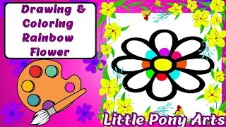 Drawing and Coloring aRainbow Flower💐🌈rasm chizish💐Жеңіл сурет салу🌈For Kids&Toddlers#flowers#flower
