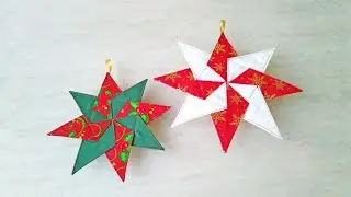 DIY Kaleidoscope Star Quilted Christmas Ornaments