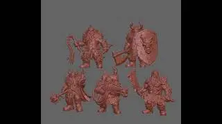 Grimdark Infernal Dwarf Squad STL Pack | Fantasy Miniatures for 3D Printing