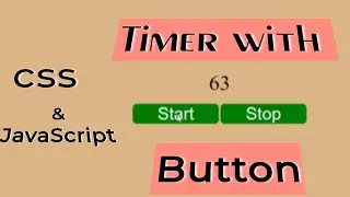 Timer with start stop button html css JavaScript