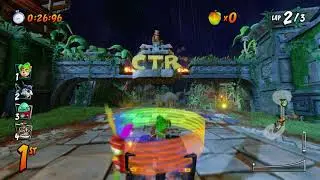 Crash Team Racing: Nitro Fueled (PS4) - Single Race - Tiger Temple - 42.20 Seconds (Huge Shortcut)