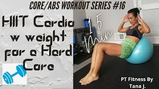 Core/Abs Workout Series #16 - 15 Minutes NO Repeat HIIT Cardio with DB for a Hard Core