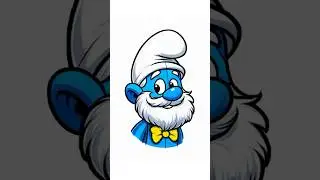 How to draw Papa Smurf step by step