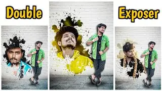 Double exposure photo editing with splash effect in Pscc || PS touch dual photo editing 2021