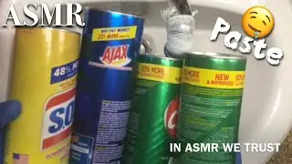 ASMR Sponge 🤤 Paste Overload ✨ 4 Cans of Bleach Powder in Tiny Sink | Comet, Ajax, SOS ✨ PART 1
