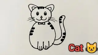How to draw a Cat 😺 | Cat drawing easy #viral #trending #drawing