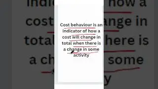 Cost behaviour  #selfstudy179 #youtubeshorts
